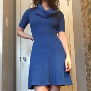 BCBG Cowl-neck ribbed sweater dress